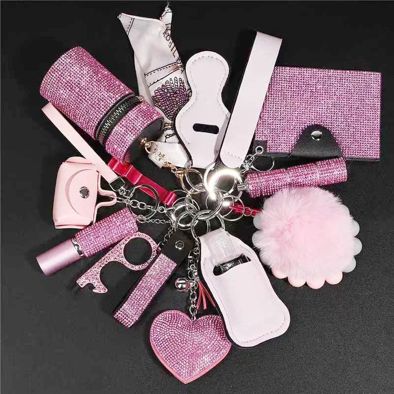 Women's Rhinestone Self-Defense Keychain Set (17pcs) – Diesel Diamond