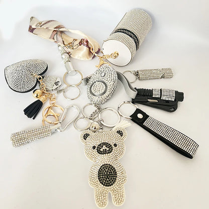 Women’s Rhinestone Bling Self Defense Keychain Set 10-Piece | Diesel Diamond