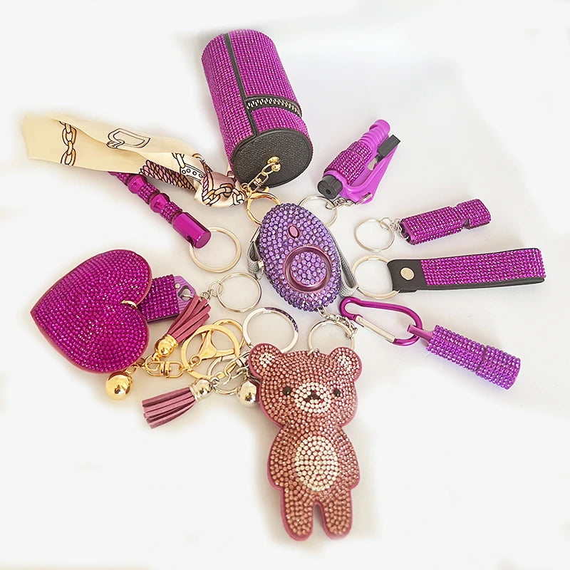 Women’s Rhinestone Bling Self Defense Keychain Set 10-Piece | Diesel Diamond