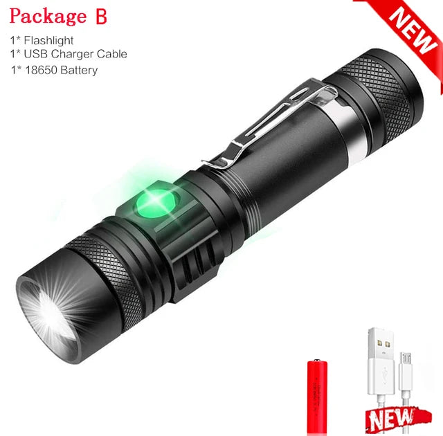 Powerful Zoomable Rechargeable LED Flashlight | Truck & Home | Diesel Diamond