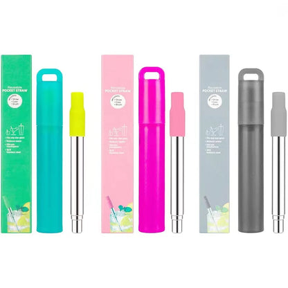 Telescopic Steel Straw Set for Women on the Road | Diesel Diamond