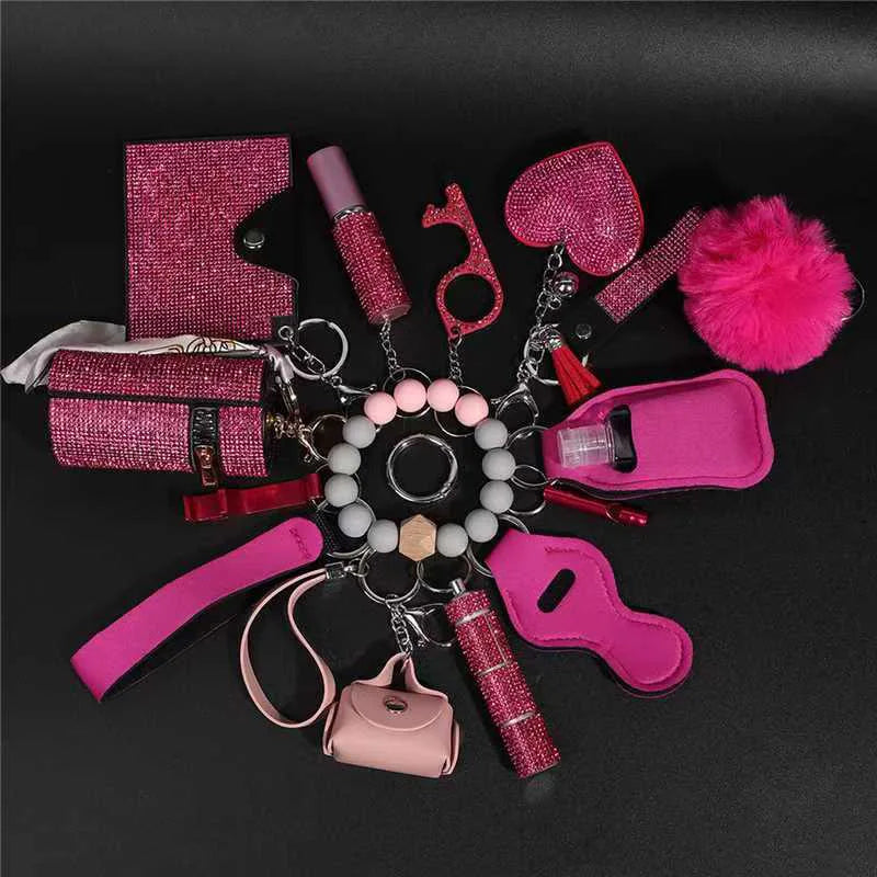 Women's Rhinestone Self-Defense Keychain Set (17pcs) – Diesel Diamond