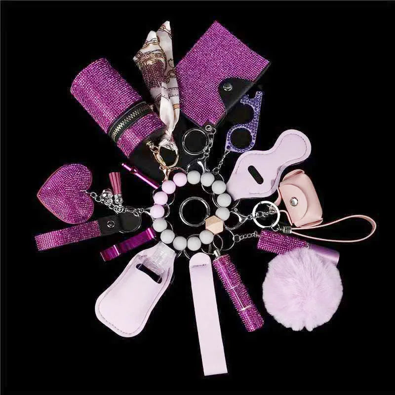 Women's Rhinestone Self-Defense Keychain Set (17pcs) – Diesel Diamond