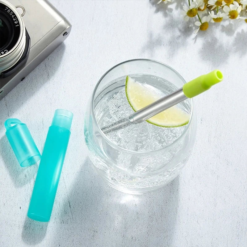 Telescopic Steel Straw Set for Women on the Road | Diesel Diamond