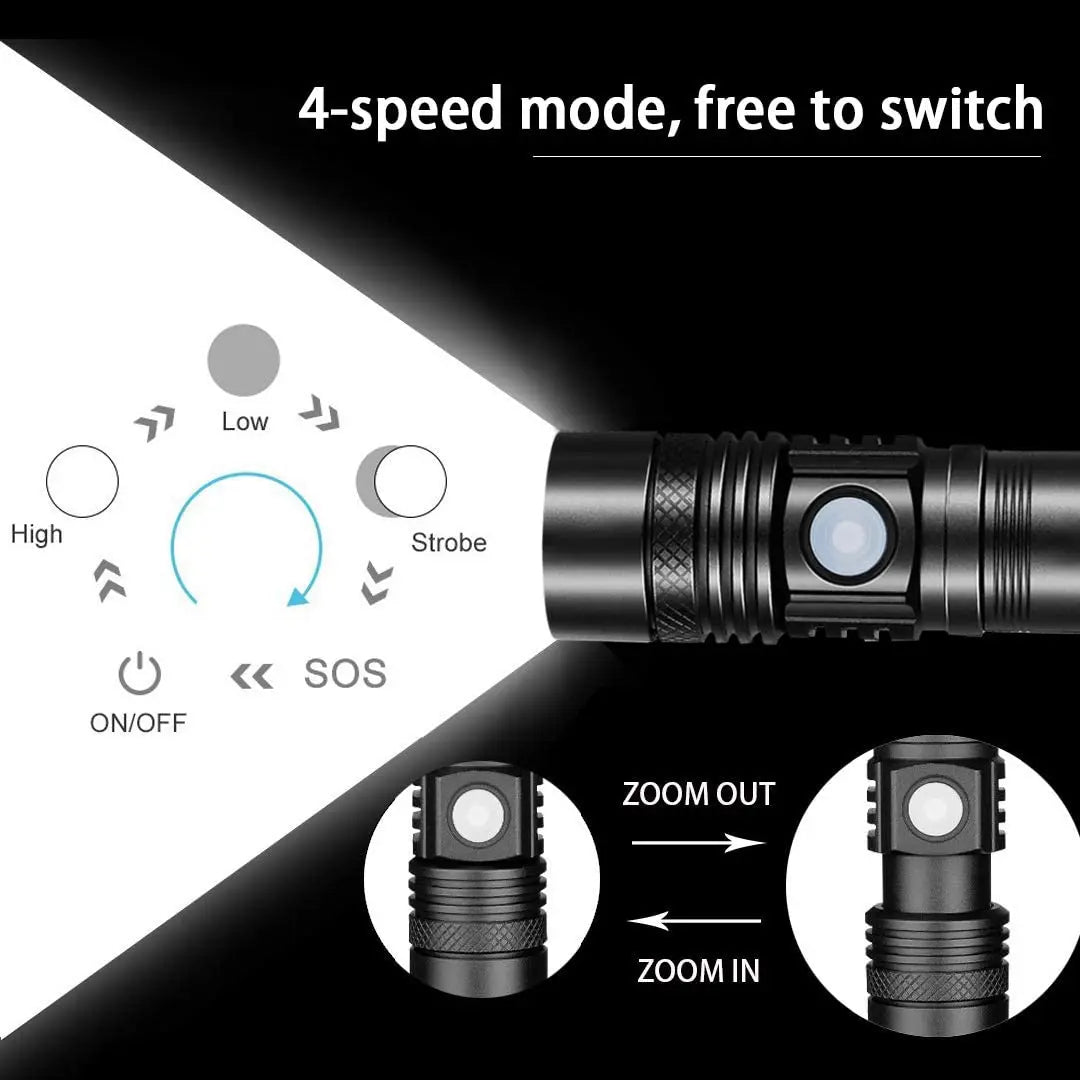 Powerful Zoomable Rechargeable LED Flashlight | Truck & Home | Diesel Diamond
