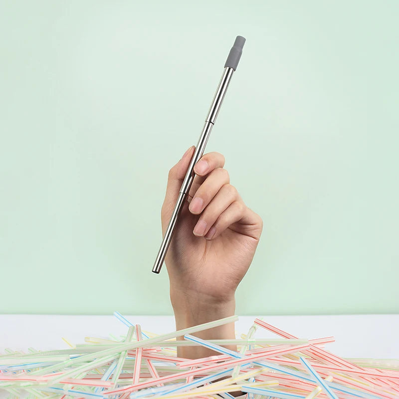 Telescopic Steel Straw Set for Women on the Road | Diesel Diamond