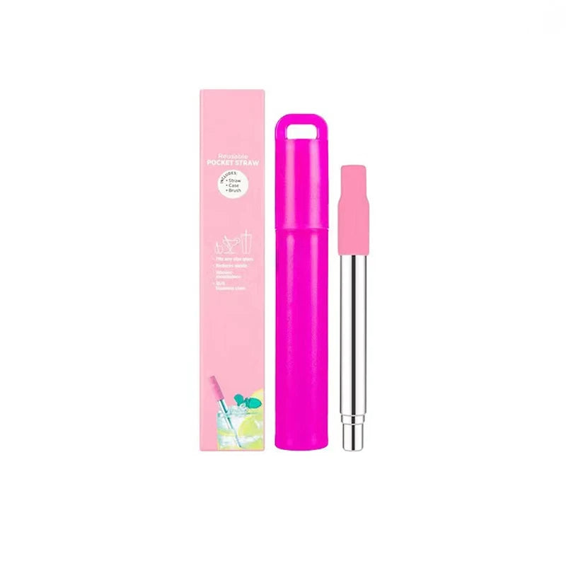 Telescopic Steel Straw Set for Women on the Road | Diesel Diamond