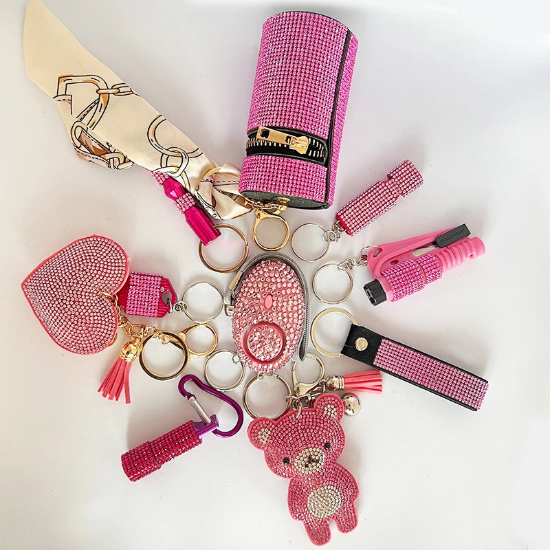 Women’s Rhinestone Bling Self Defense Keychain Set 10-Piece | Diesel Diamond