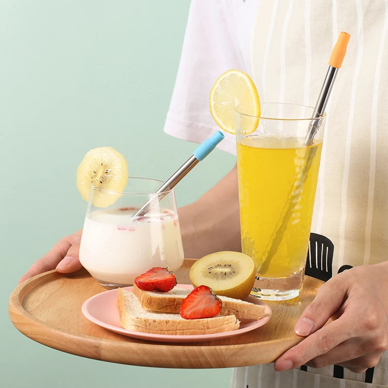Telescopic Steel Straw Set for Women on the Road | Diesel Diamond