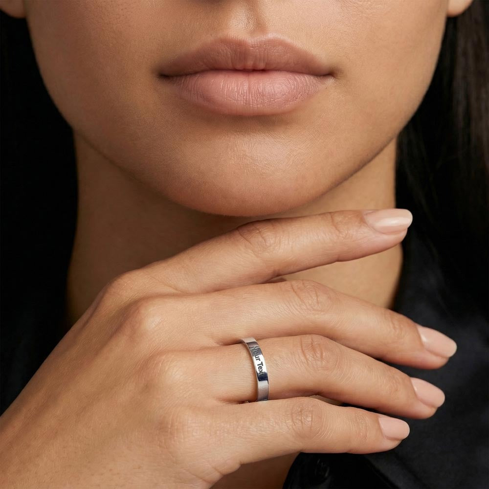 Diesel Diamond Engraved Ring | Women Truckers Jewelry