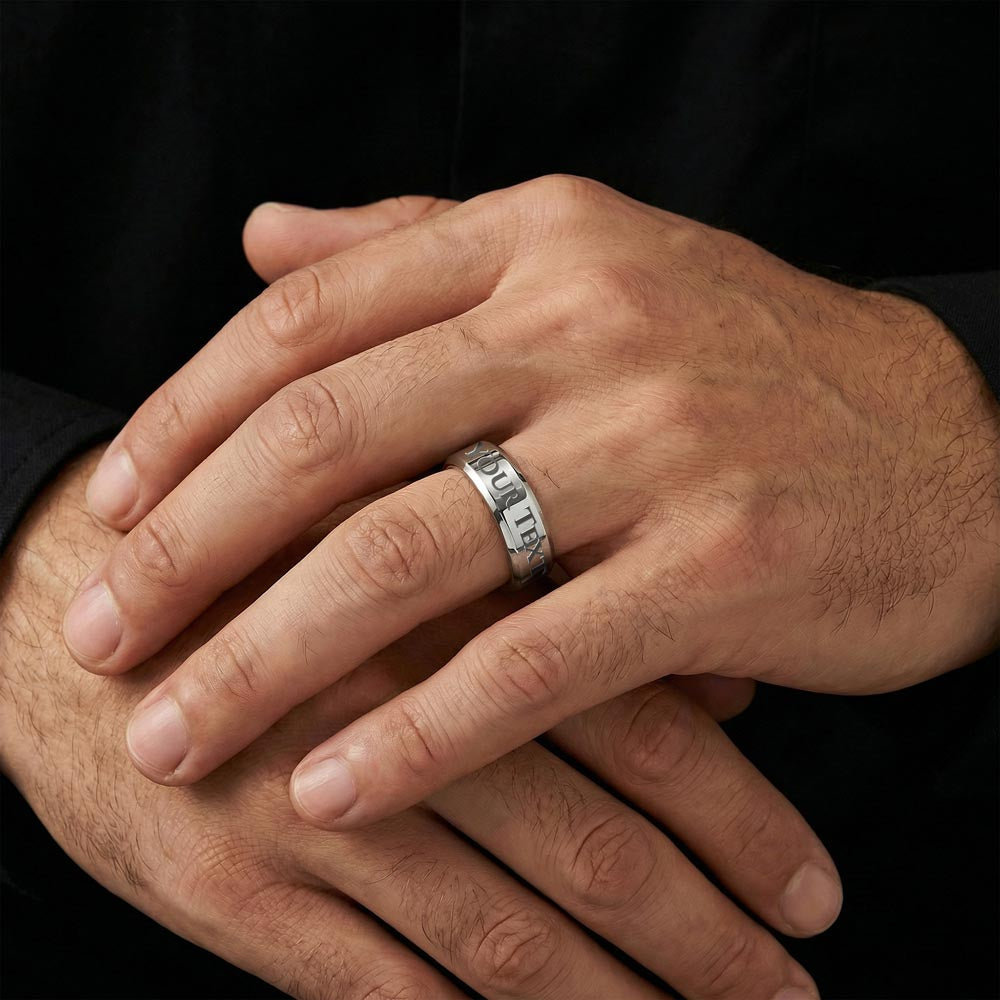 “Diesel Diamond” Engraved Thick Band