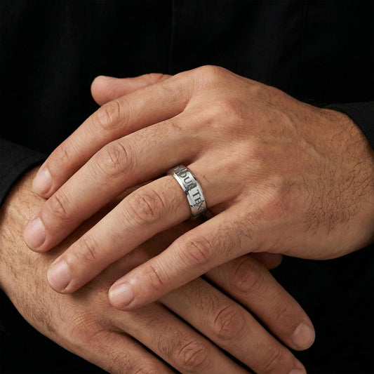 “Diesel Diamond” Engraved Thick Band