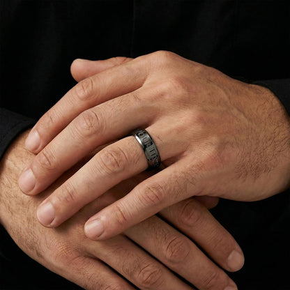 “Diesel Diamond” Engraved Thick Band